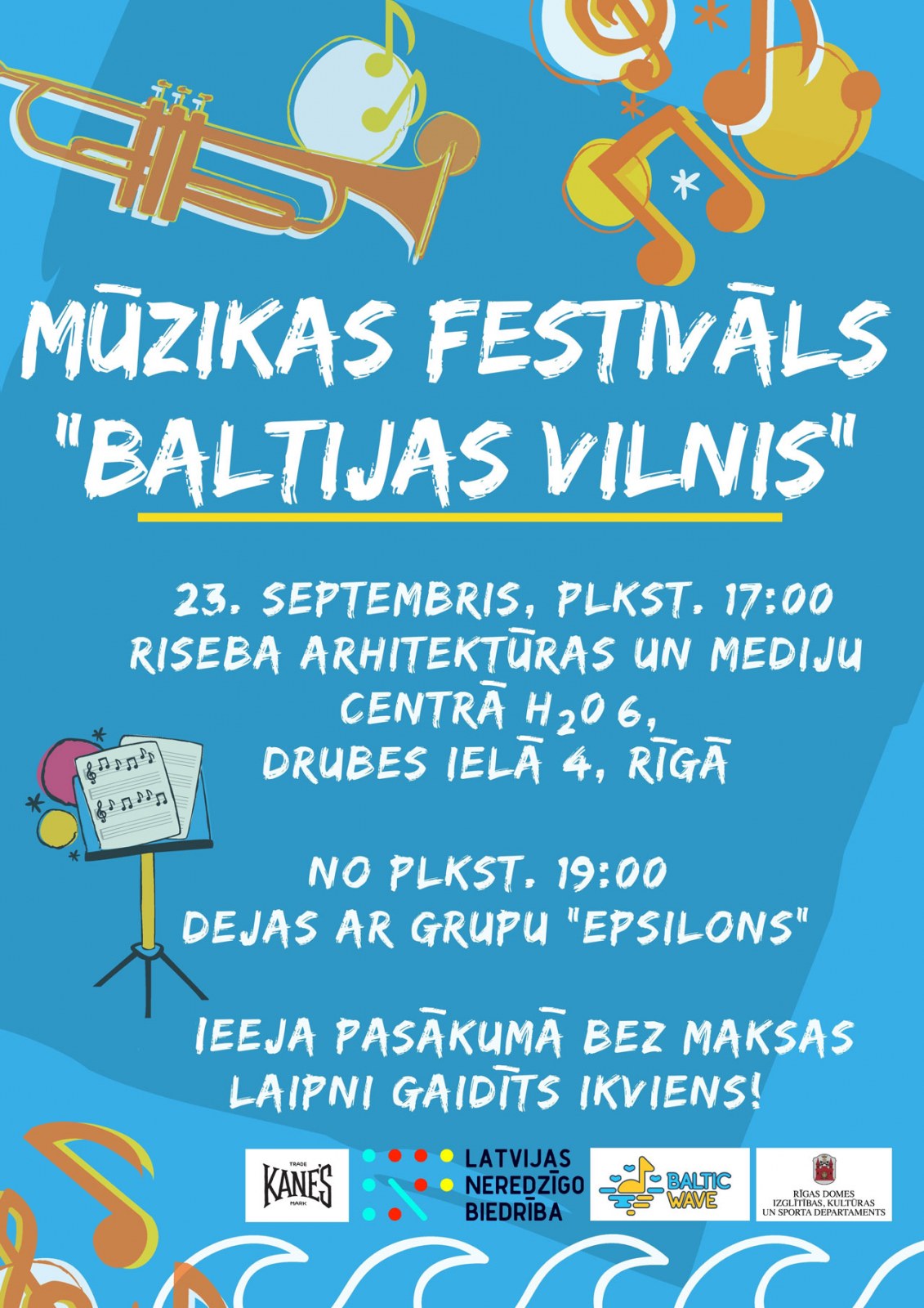 Mūzikas festivāls "Baltijas vilnis" 23.septembrī plkst. 17:00 RISEBA