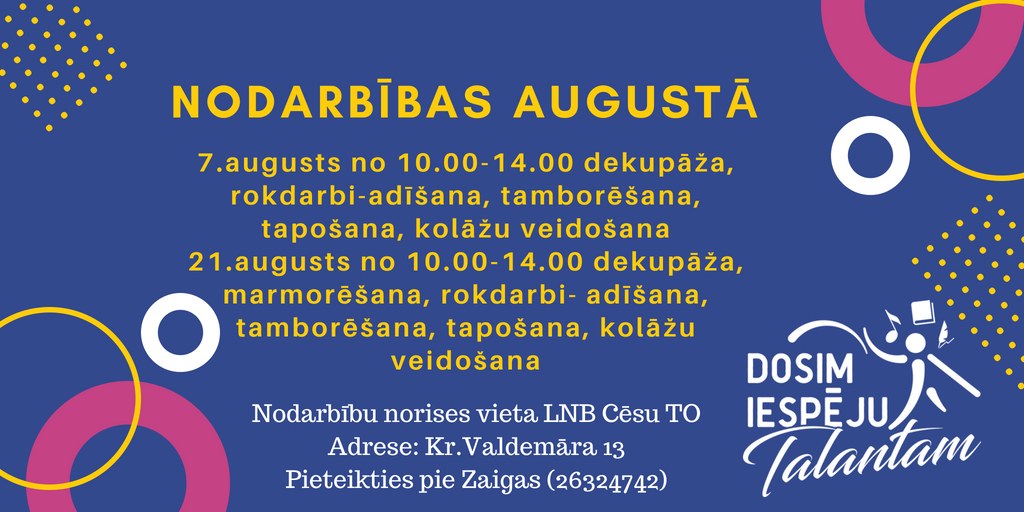 Projekta "Dosim iespēju talantam" radošās nodarbības