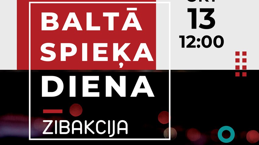 VIDE PIEKŠ VISIEM! - 13.oktobrī plkst 12:00 pie Laimas pulksteņa Zibakcja